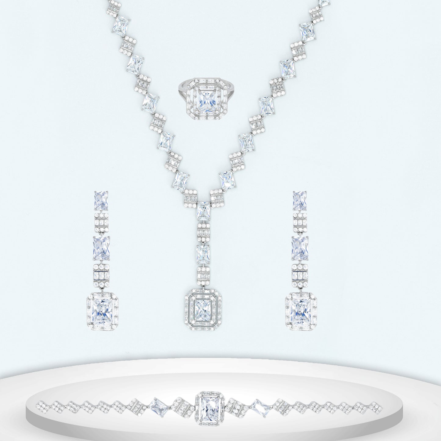 Diamond Titanium Wedding Set