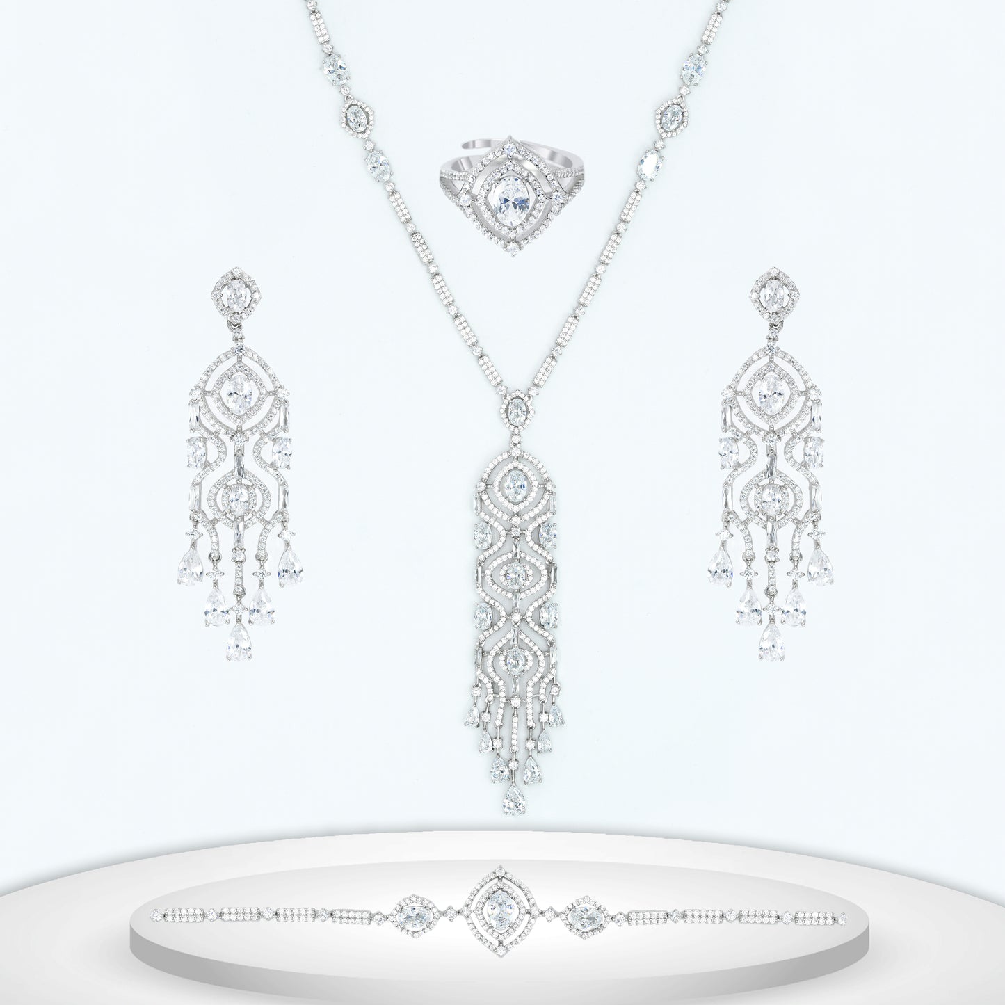 Diamond Titanium Wedding Set
