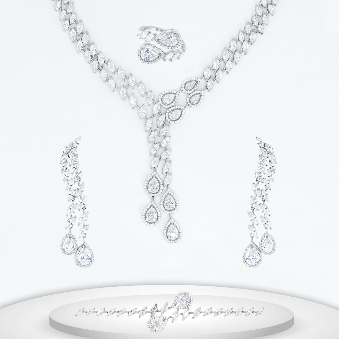 Diamond Titanium Wedding Set