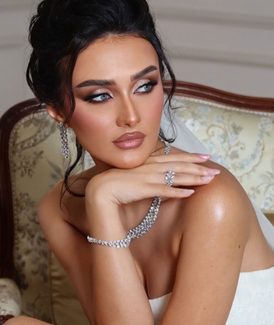 MIX MAT SILVER WEDDING SET | طقم زفاف فضة ميكس مات